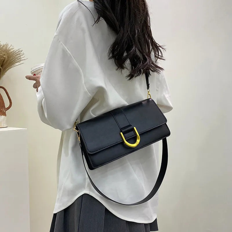 Solid Color Large Capacity Shoulder Handle Tote Bag