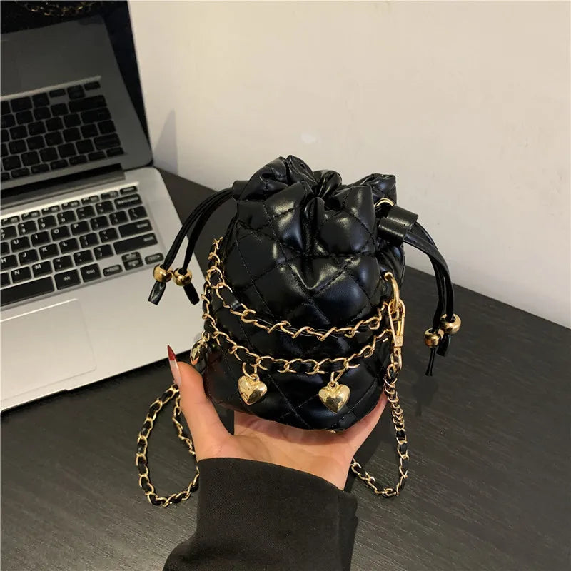 Fashion Solid Color Chain Mini Crossbody Bag