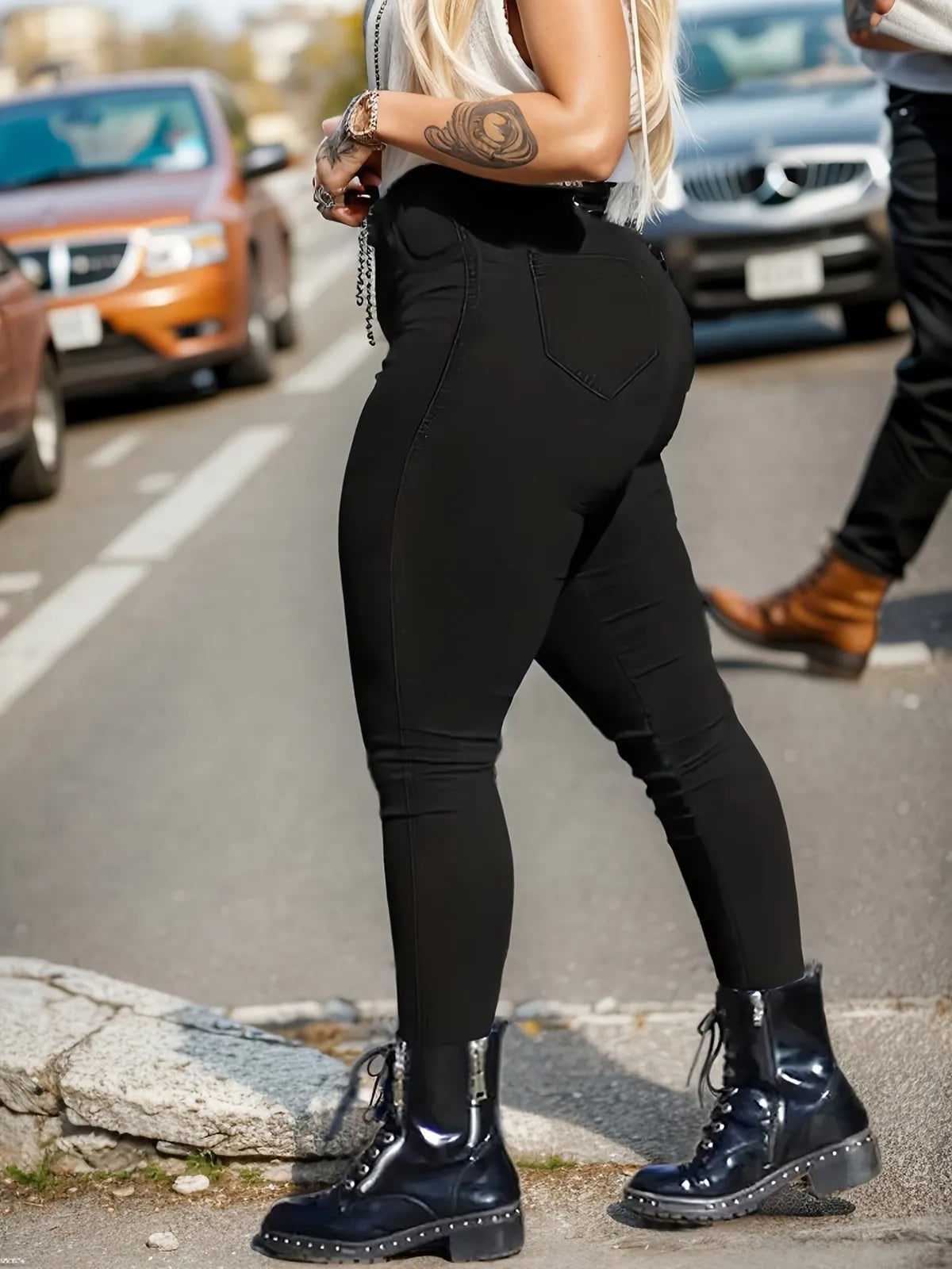Casual Simple Stretch Tight Jeans