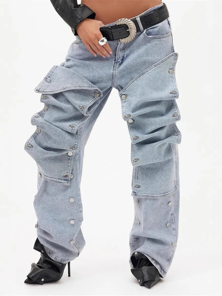 Detachable Straight Jeans