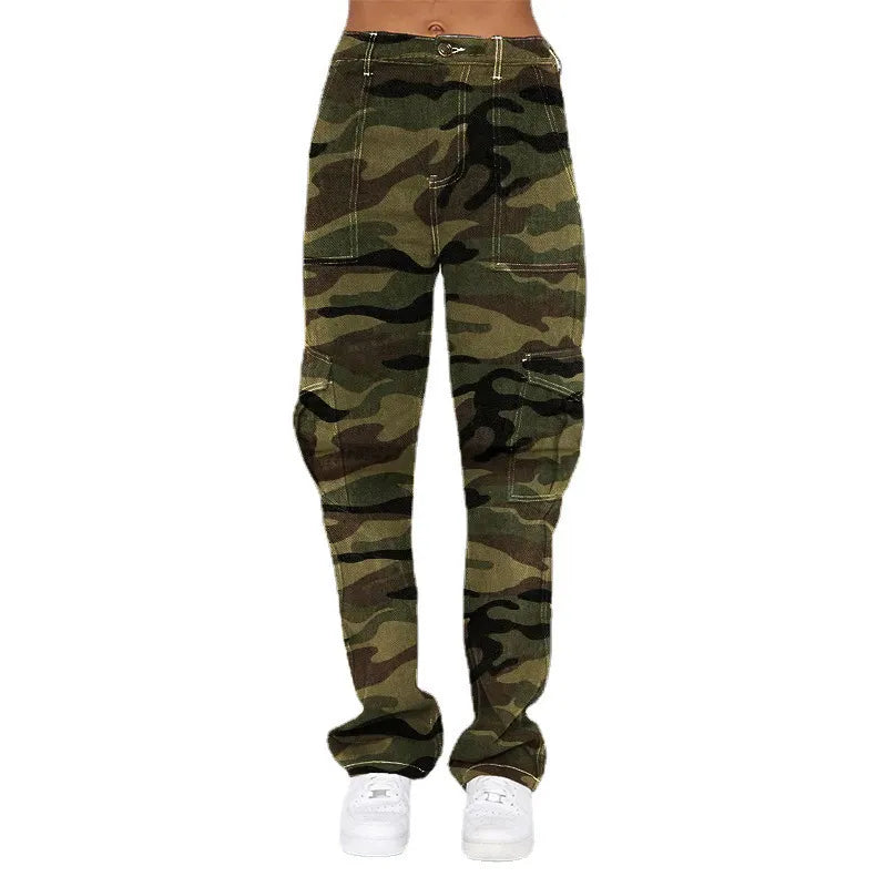 Casual Loose Camouflage Pocket Cargo Jeans