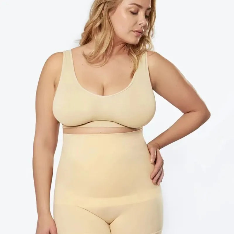 Women Simple High-Waist Hip-Lifting Flat-Angle Abdominal Shaping Pants