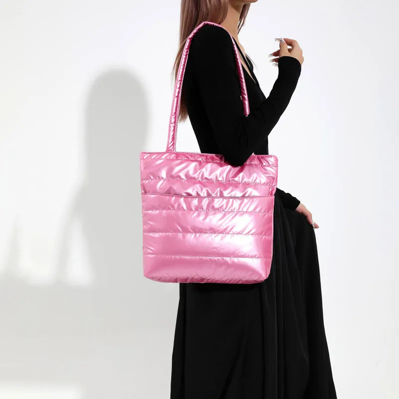 Solid Color Large Capacity Shoulder Bag