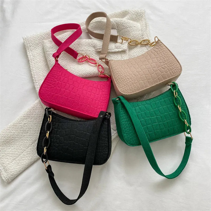 Fashion Casual Rhombic Nylon Square Zipper Shoulder Bag