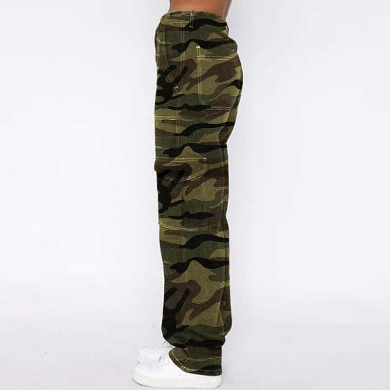 Casual Loose Camouflage Pocket Cargo Jeans