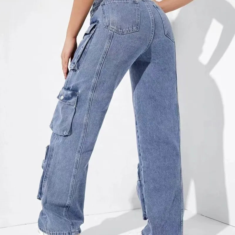 Casual Multi-Pocket Jeans Cargo Pants