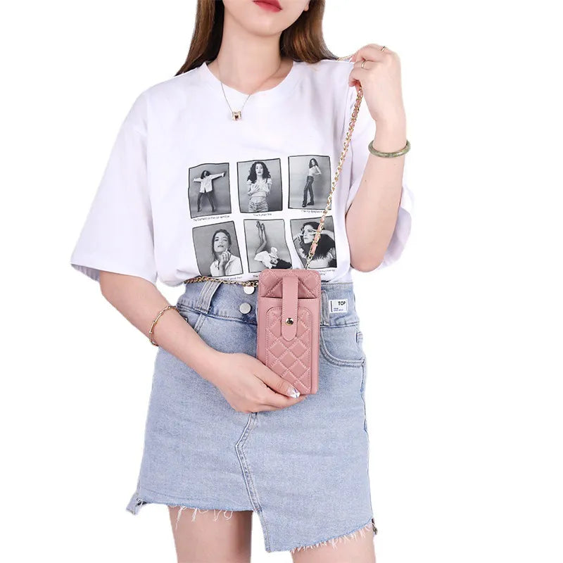 Wholesale Women Fashion Rhombic Leather Rectangular Chain Mini Crossbody Bag