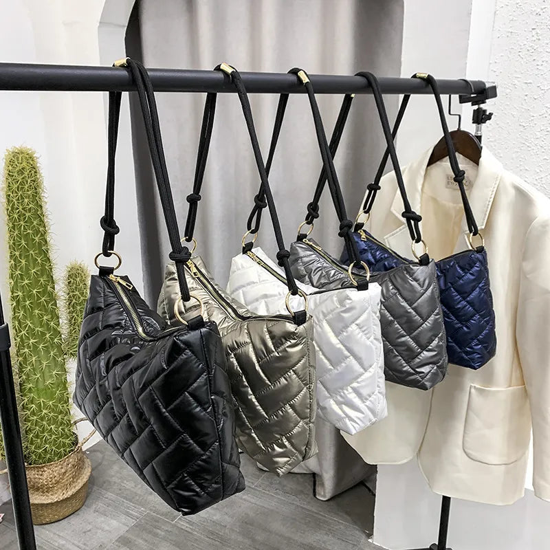Women Casual Basic Stitching Design Solid Color Large Capacity PU Shoulder Bag