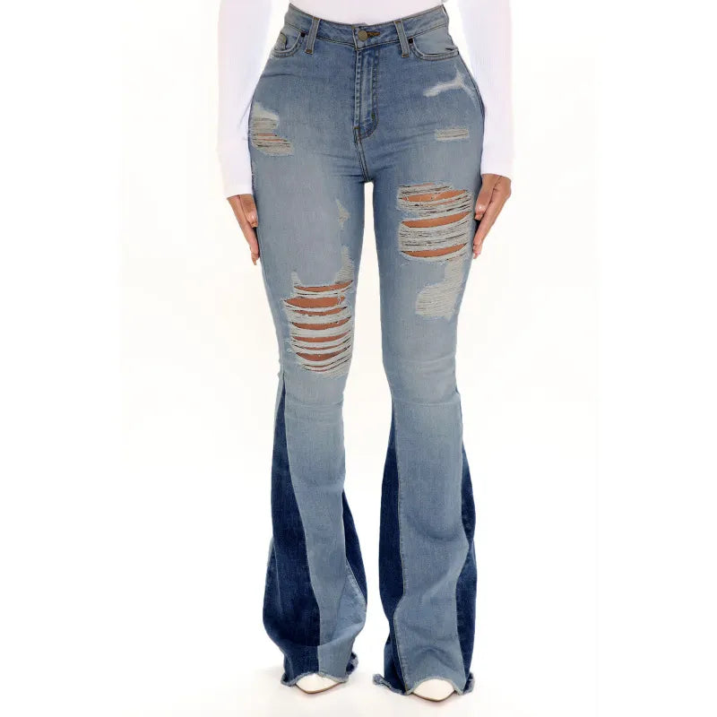Ripped Flared Jeans