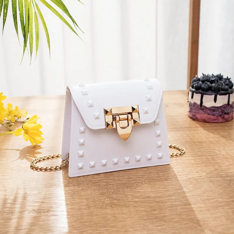 Wholesale Women Fashion Rivet Chain Messenger Mini Bag