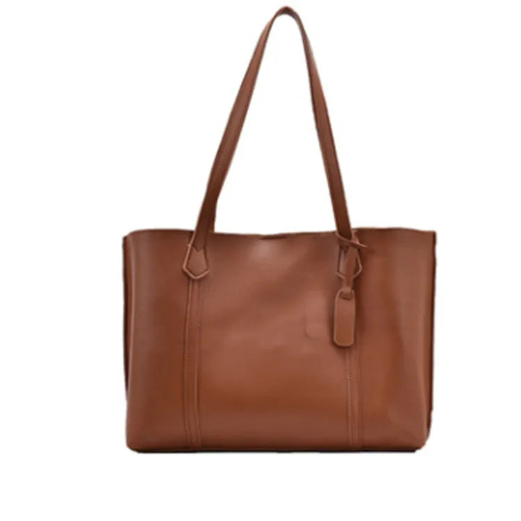 Women Casual Design Solid Color Large Capacity Shoulder Tote Bag