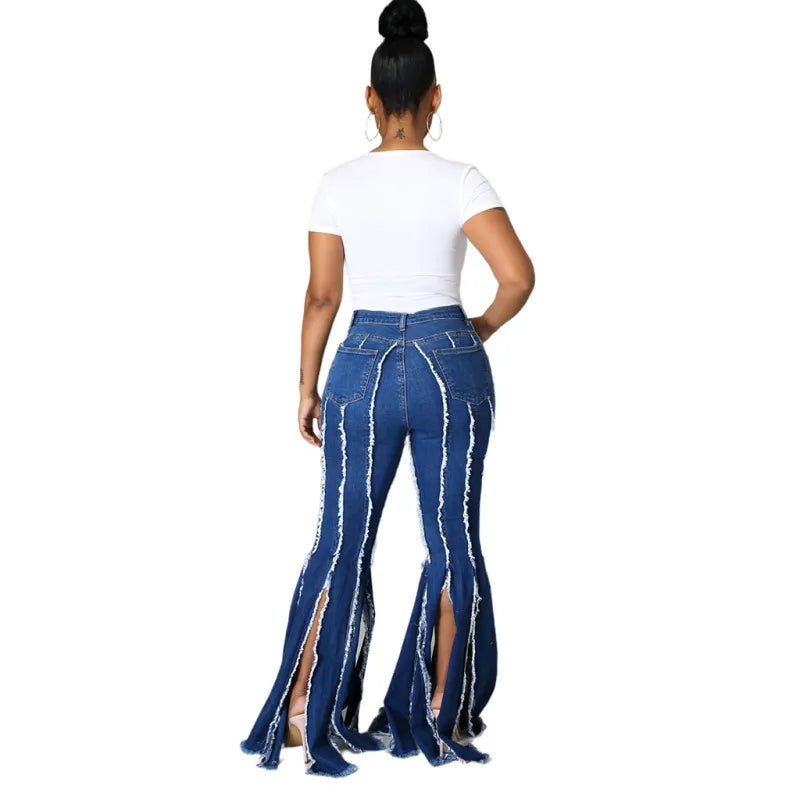 Sexy Fashion Tassel Flared Jeans