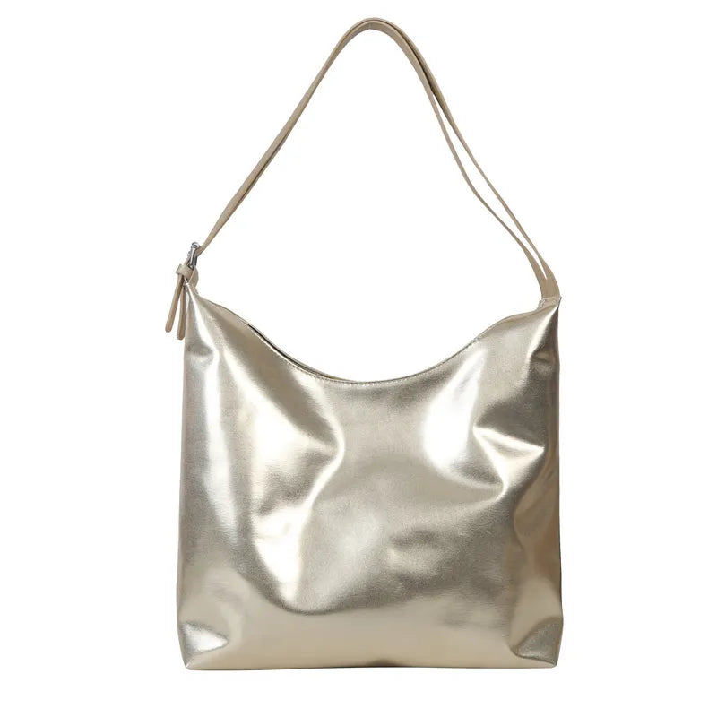 Solid Color Large Capacity Shoulder Tote Bag