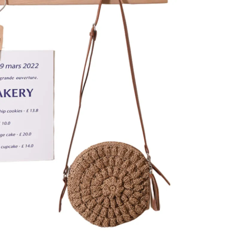 Bohemian Style Beach Holiday Round Woven Shoulder Bag SKU: T103AABC99 Min.Order: 1