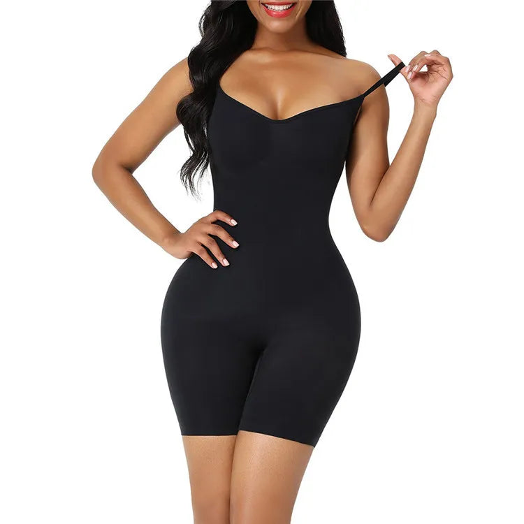 Women Basic High Waist Breathable Solid Color Hip-Lifting Shorts One-Piece Shaper