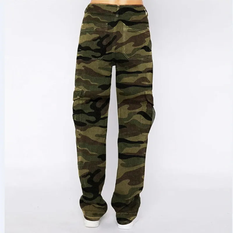 Casual Loose Camouflage Pocket Cargo Jeans
