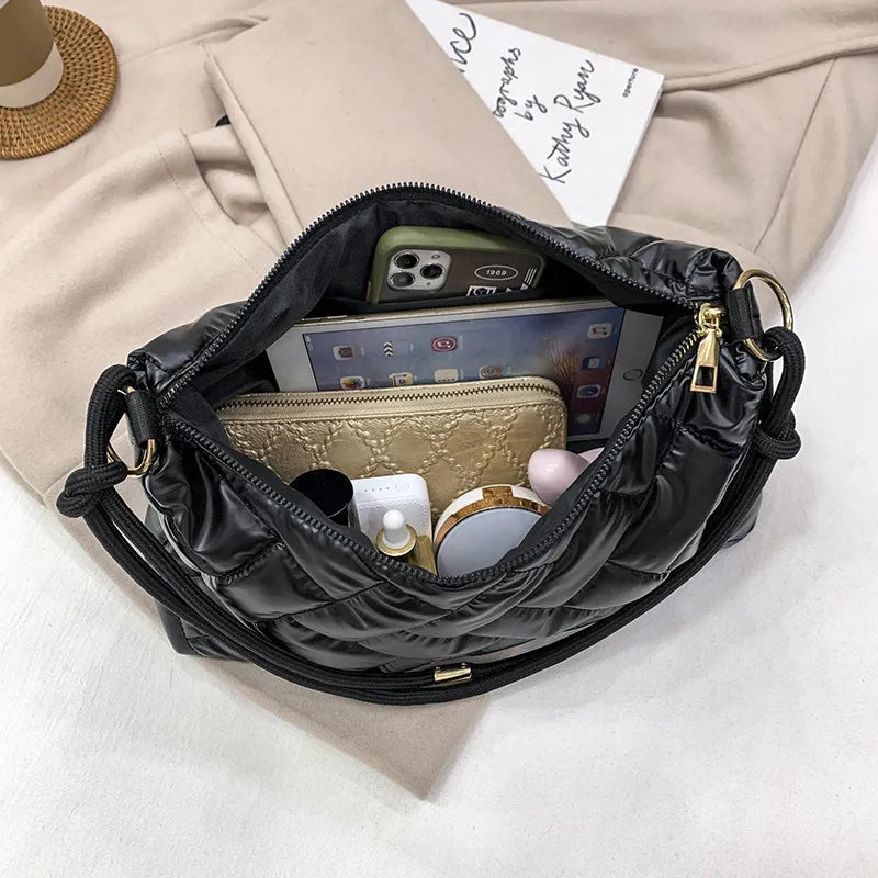 Women Casual Basic Stitching Design Solid Color Large Capacity PU Shoulder Bag