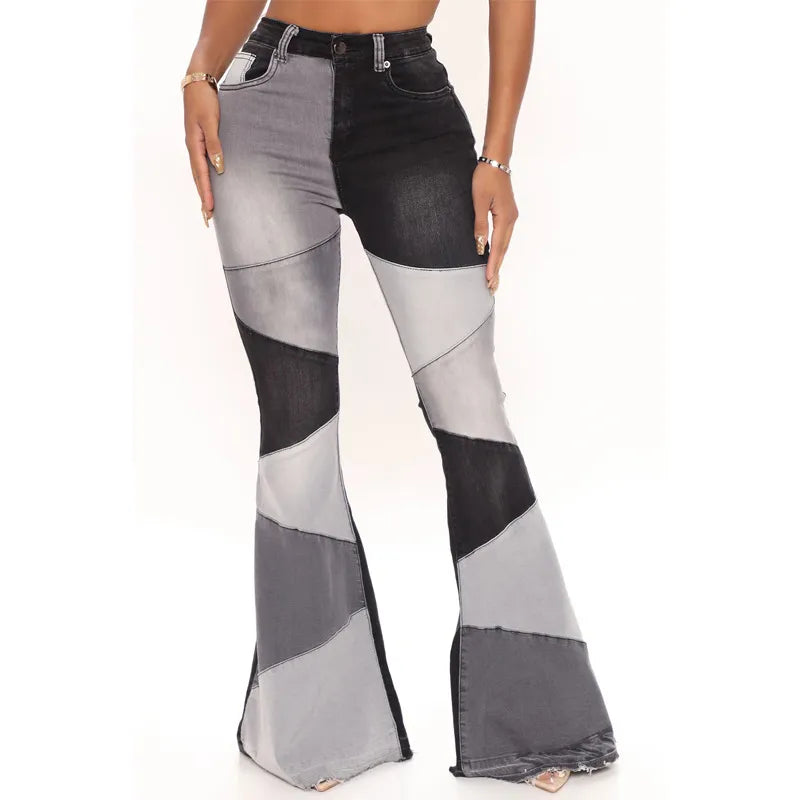 Stitching Flared Jeans
