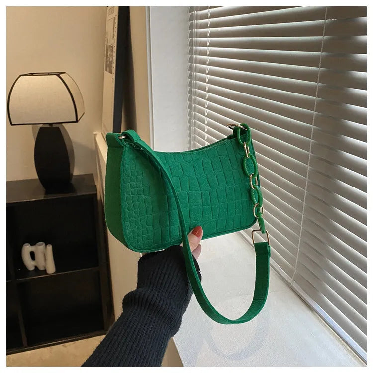 Fashion Casual Rhombic Nylon Square Zipper Shoulder Bag