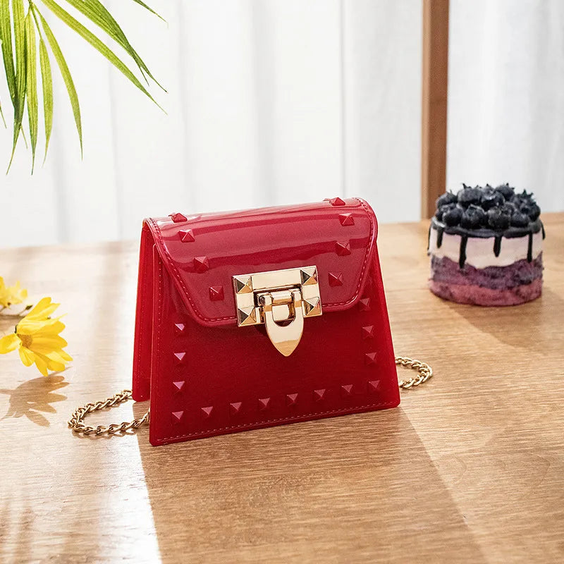 Wholesale Women Fashion Rivet Chain Messenger Mini Bag