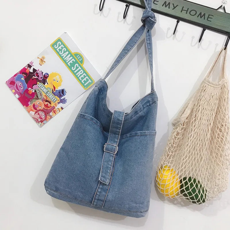 Denim Simple Large Capacity Shoulder Bag