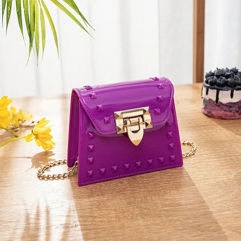 Wholesale Women Fashion Rivet Chain Messenger Mini Bag