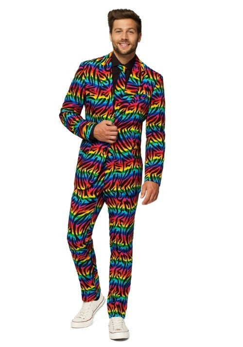 OppoSuits Wild Rainbow Costume Blazer Suit for Men