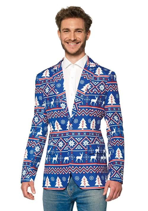 Suitmeister Christmas Blue Nordic Blazer for Men