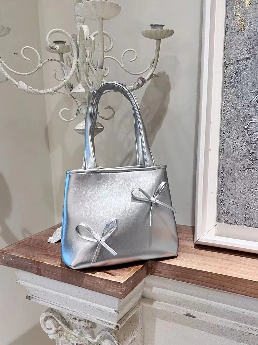 Women Fashion Elegant PU Mini Bowknot Clutch Bag