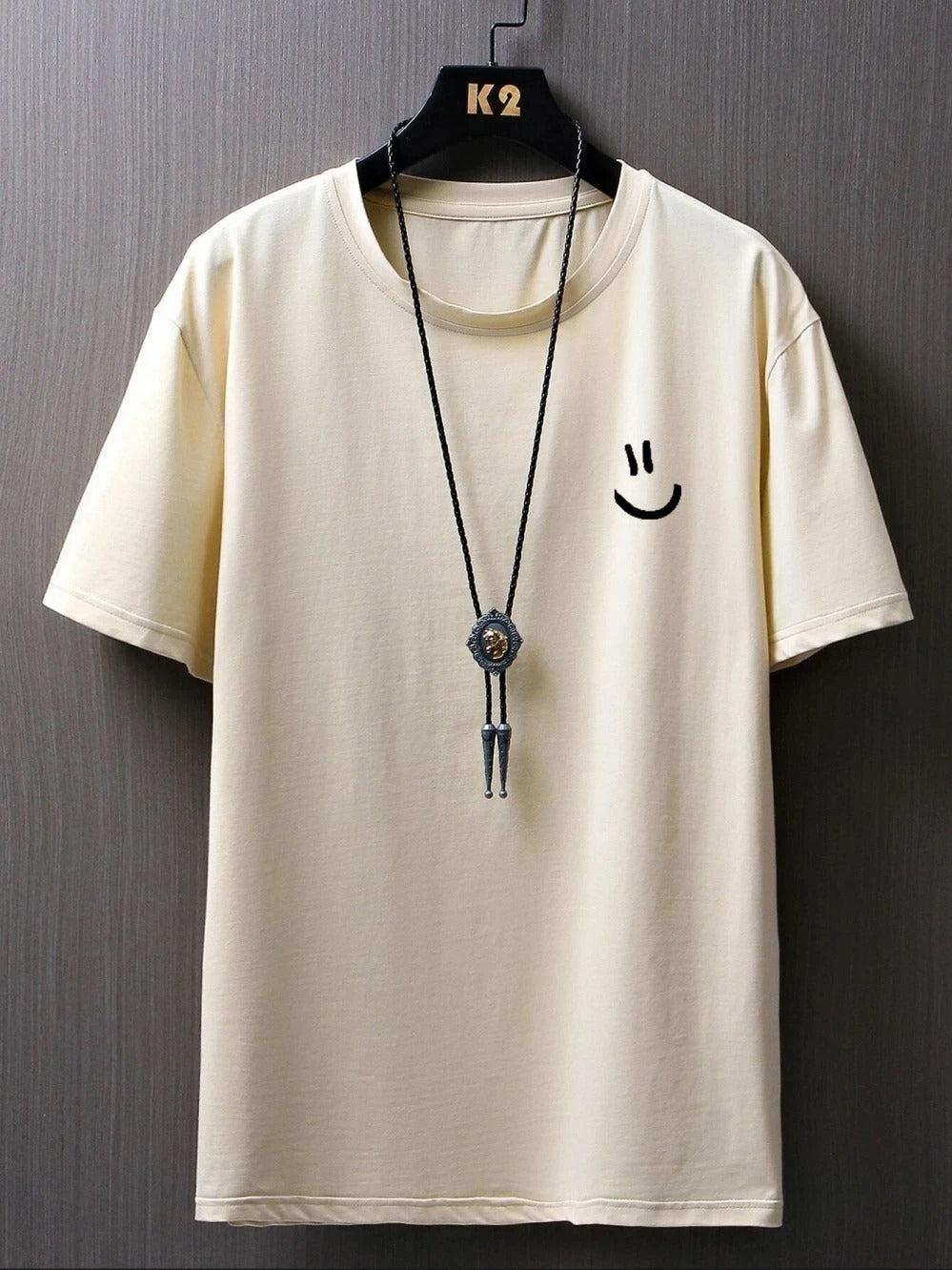 Men’s Minimalist Smile Face Graphic T-Shirt