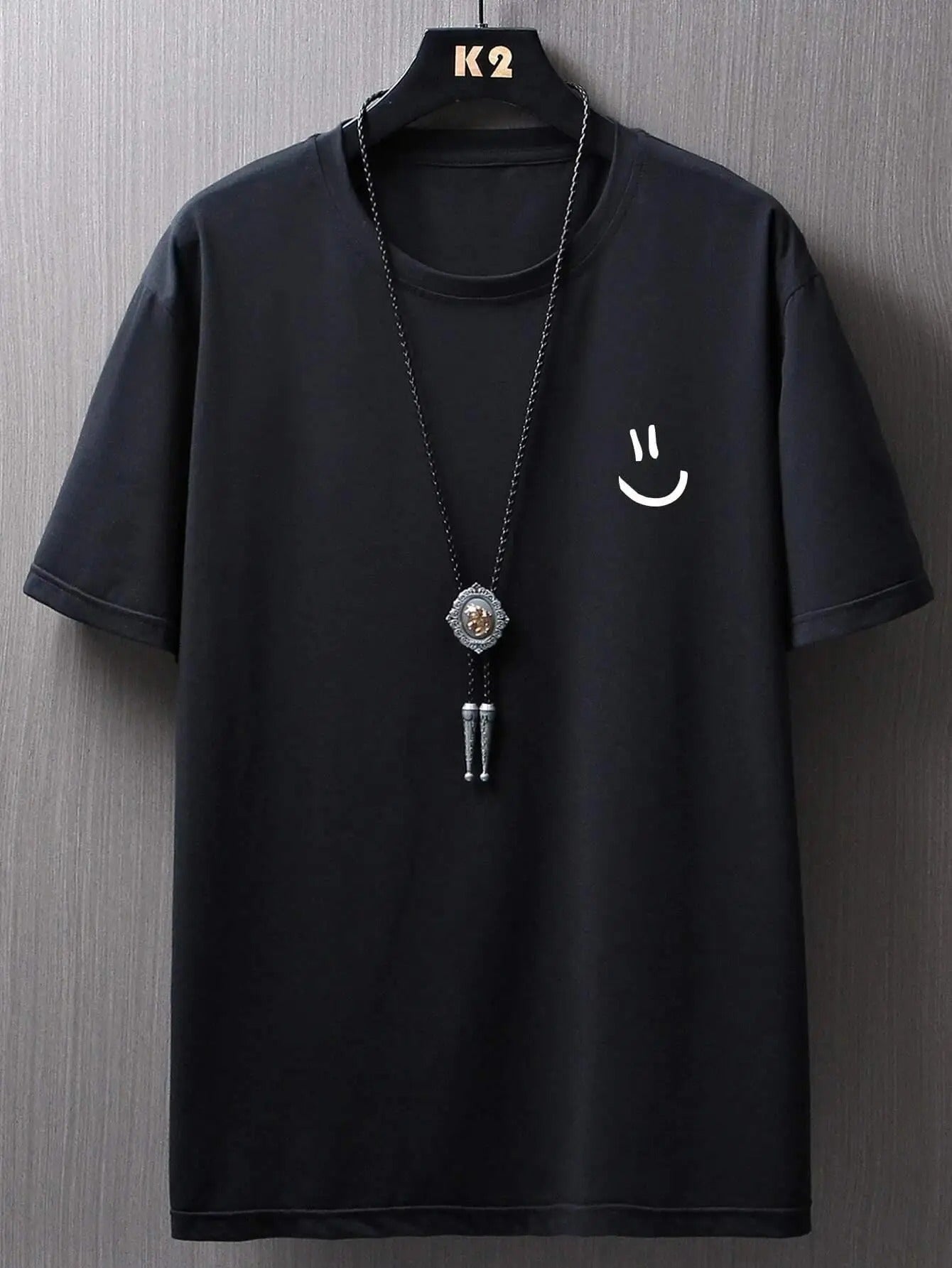 Men’s Minimalist Smile Face Graphic T-Shirt