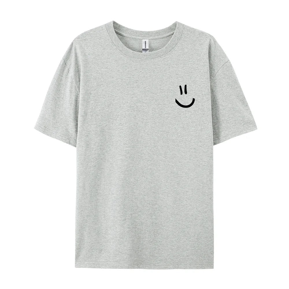 Men’s Minimalist Smile Face Graphic T-Shirt