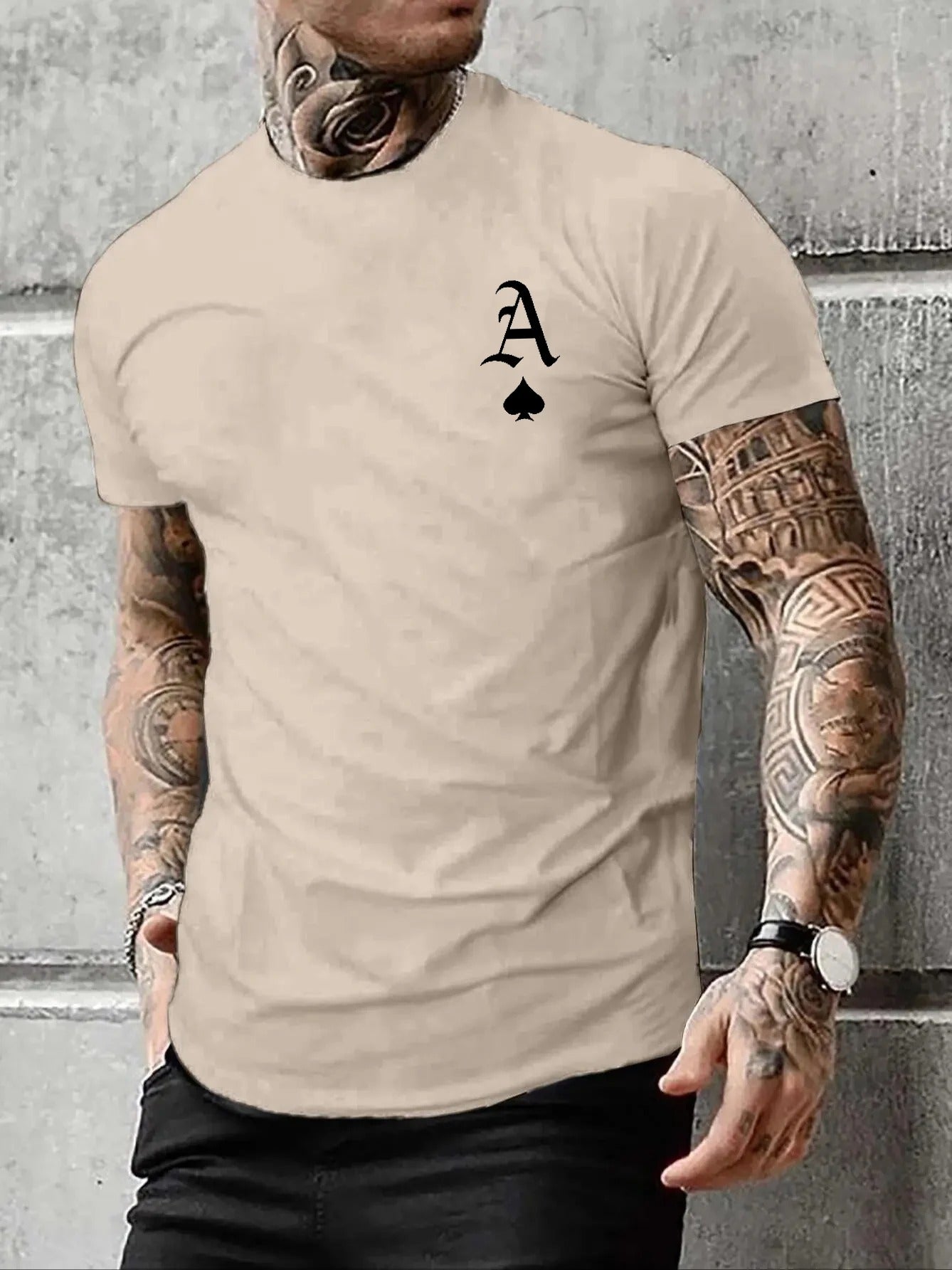 Men’s A-Letter Print Loose Fit T-Shirt