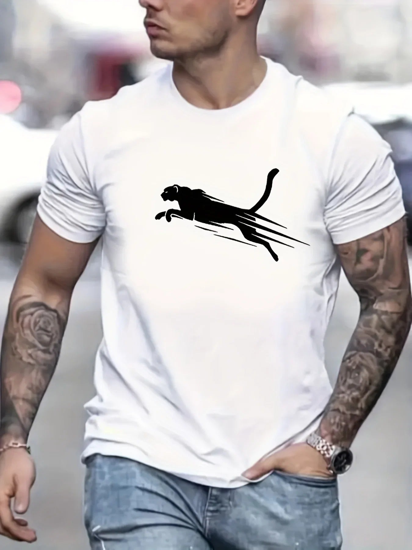 Men’s English Letter Print T-Shirt