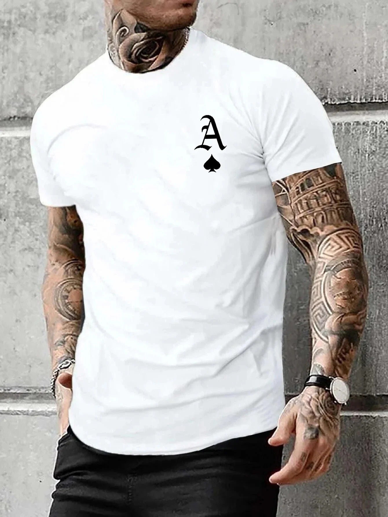 Men’s A-Letter Print Loose Fit T-Shirt