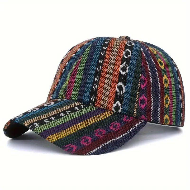 Boho-Chic Vintage Print Adjustable Baseball Cap