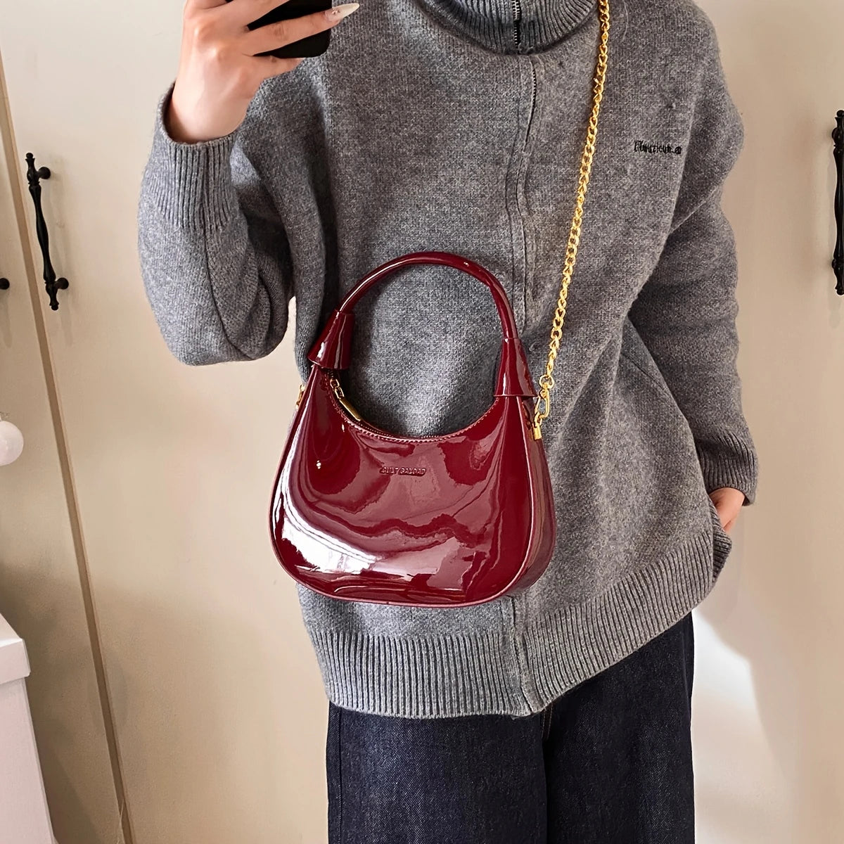 Elegant Burgundy Red Women's Mini bag