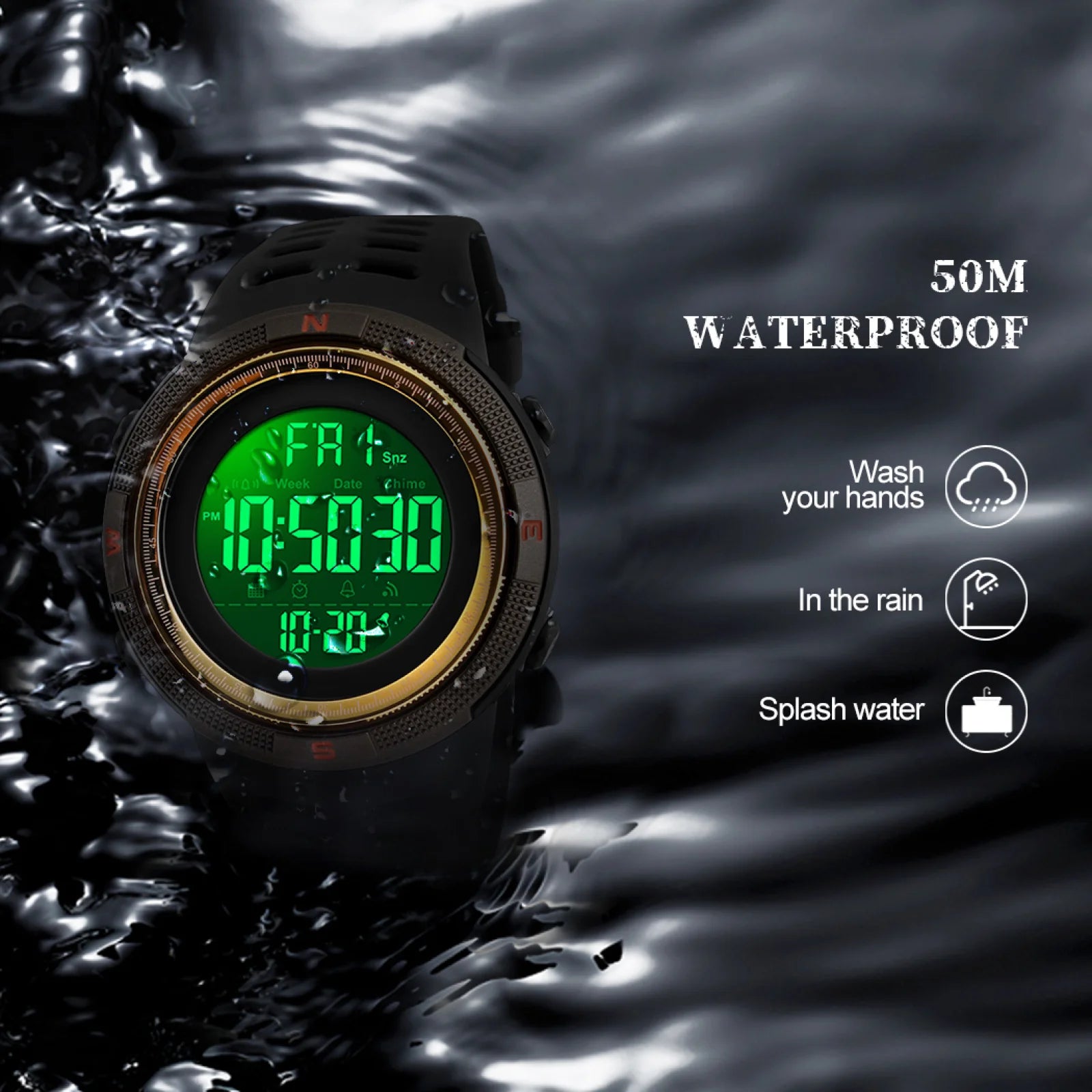 SKMEI Men's Watch, Waterproof Digital Sport Watch, Military Digital Watch
