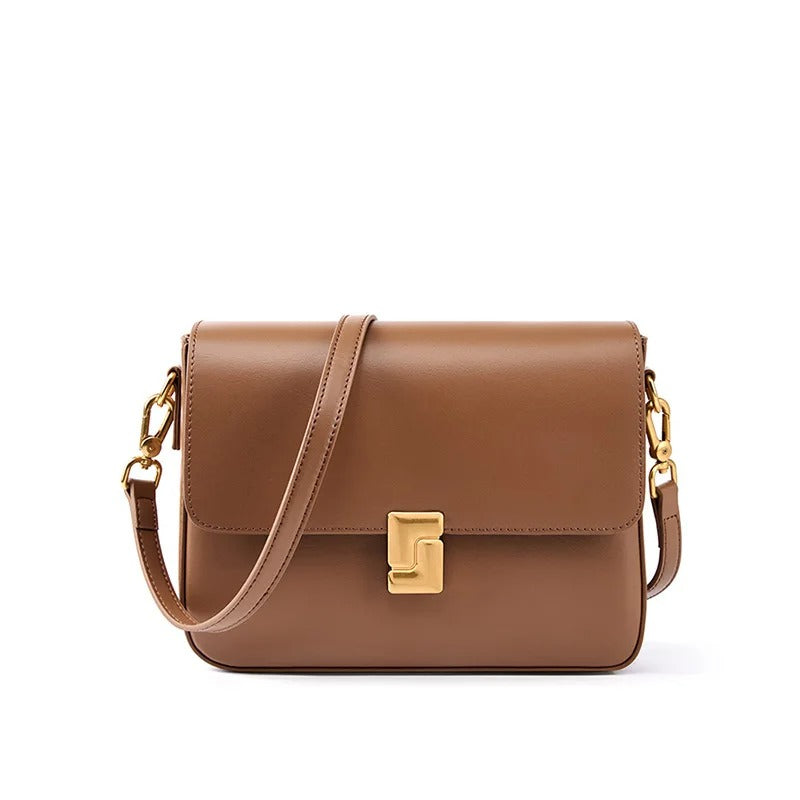Genuine Leather Square Crossbody Bag