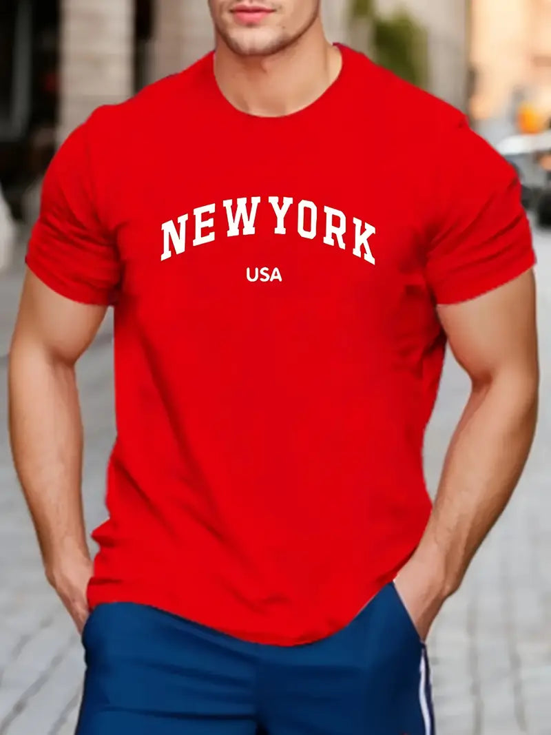 Men's Pure Cotton Letter Print T-Shirt