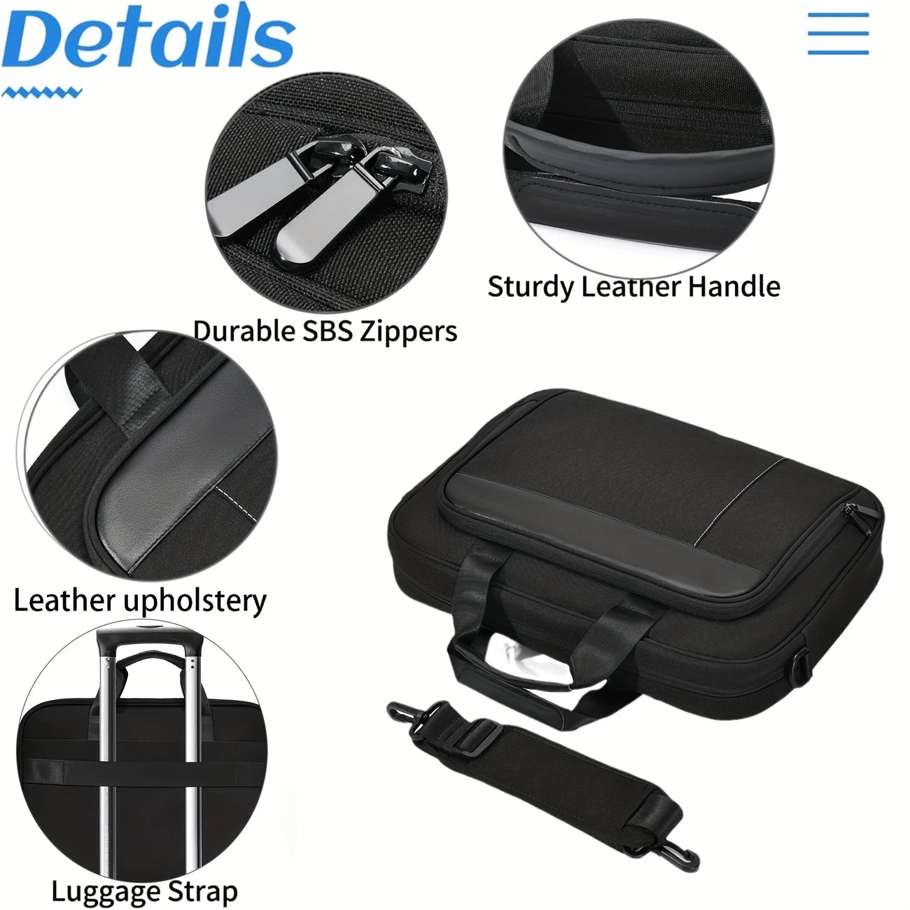 Business Travel Bag, Black & Gray Options, Padded Compartment for 15.6-17.3 Inch Laptops