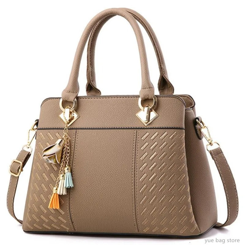 Black Tassel PU Leather Tote