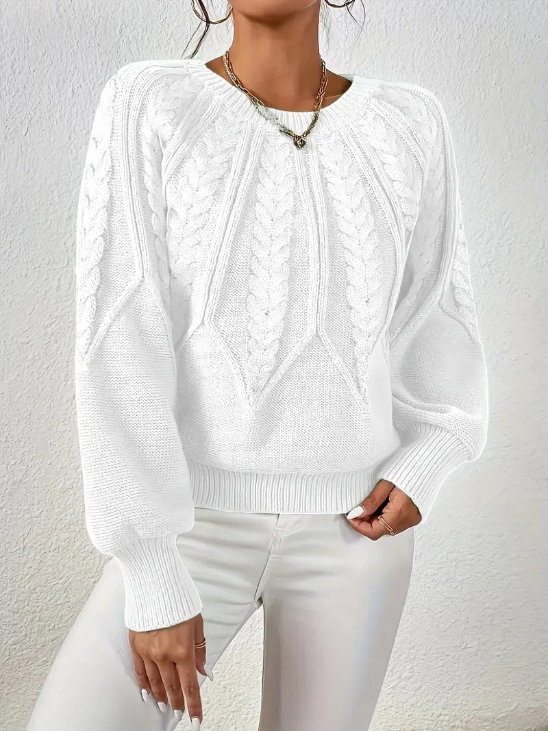 Women'S Elegant Polyester Knit Sweater