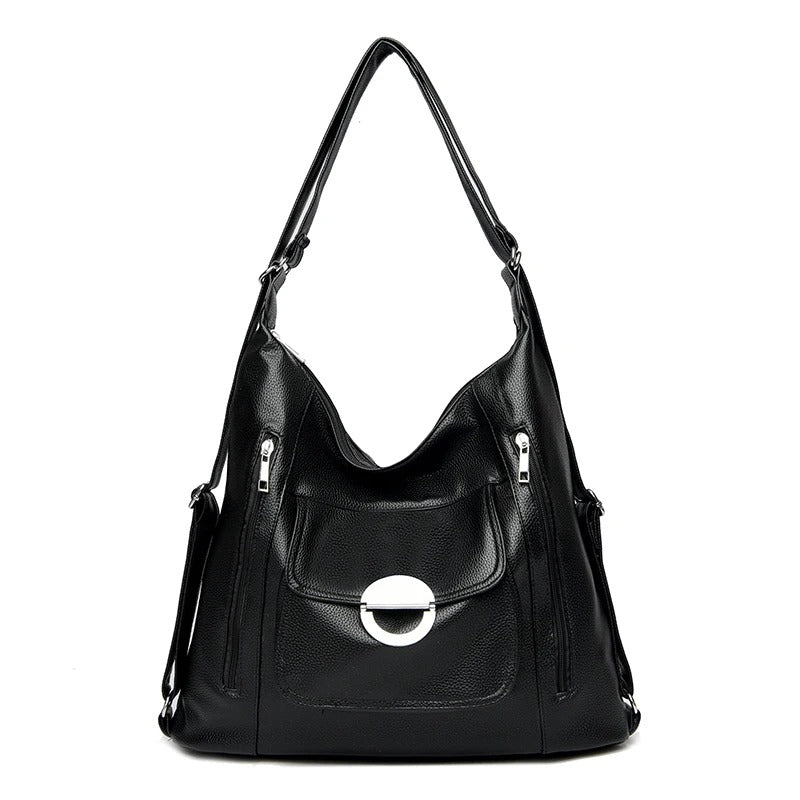 Soft Leather High-Capacity Backpack Shoulder Bag