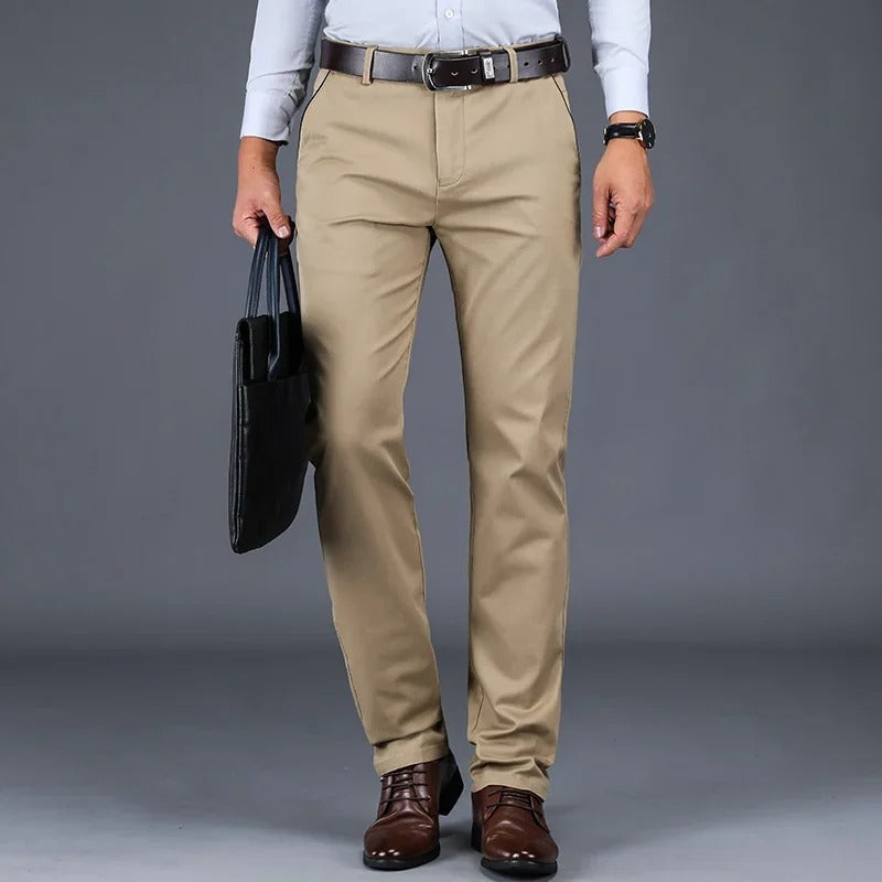 Men’s High-Waist Cotton Stretch Chinos