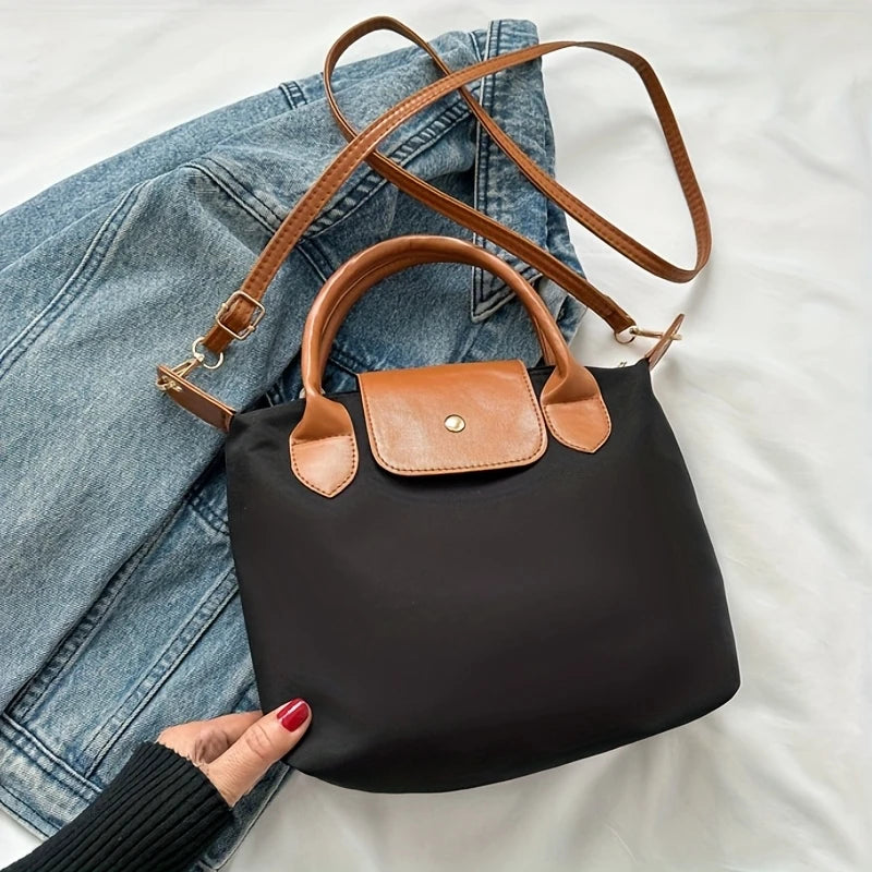 Women'S Brown Crossbody Bag - Elegant Handbag With Metal Buckle