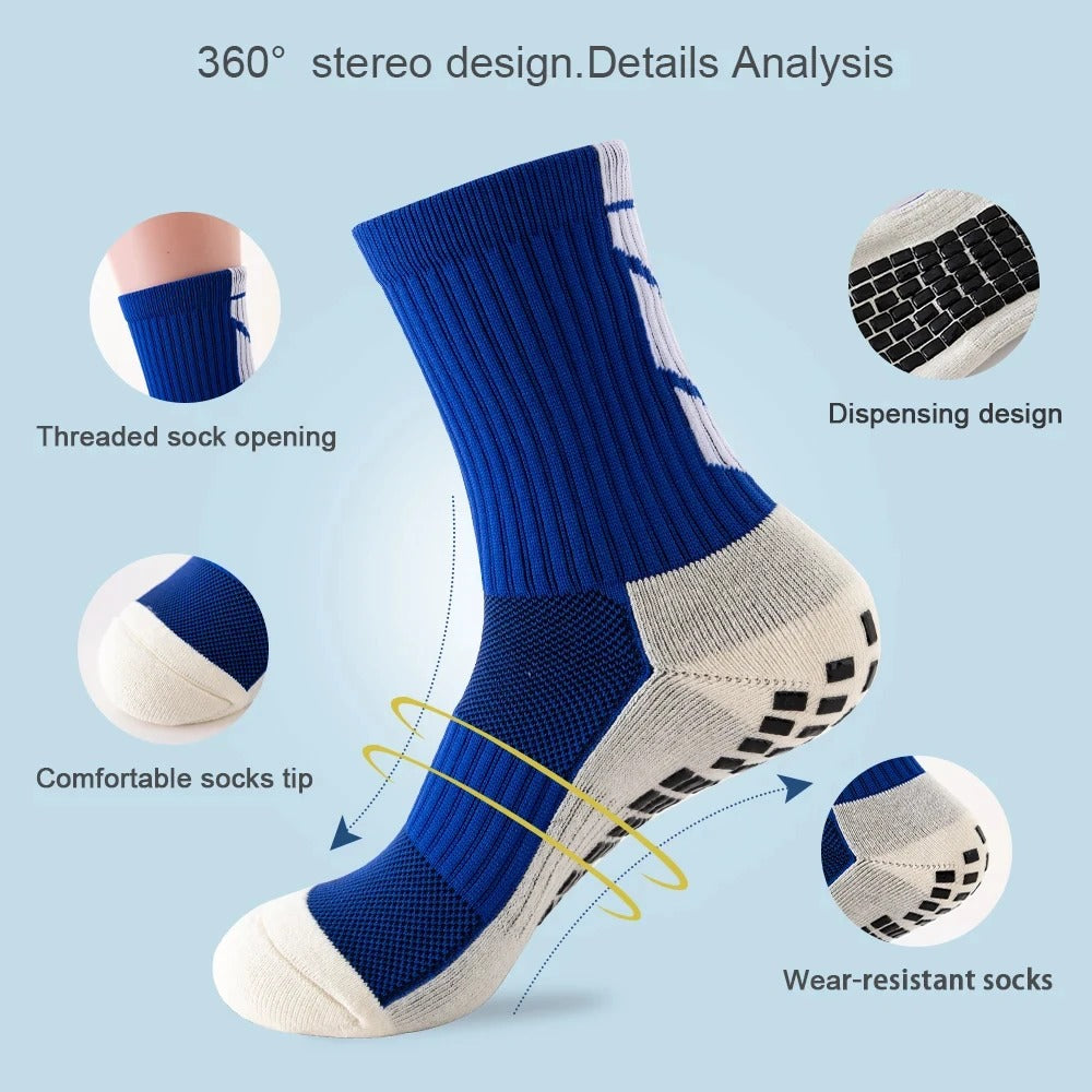 Men’s Anti-Slip Football & Sport Socks – 5 Pairs