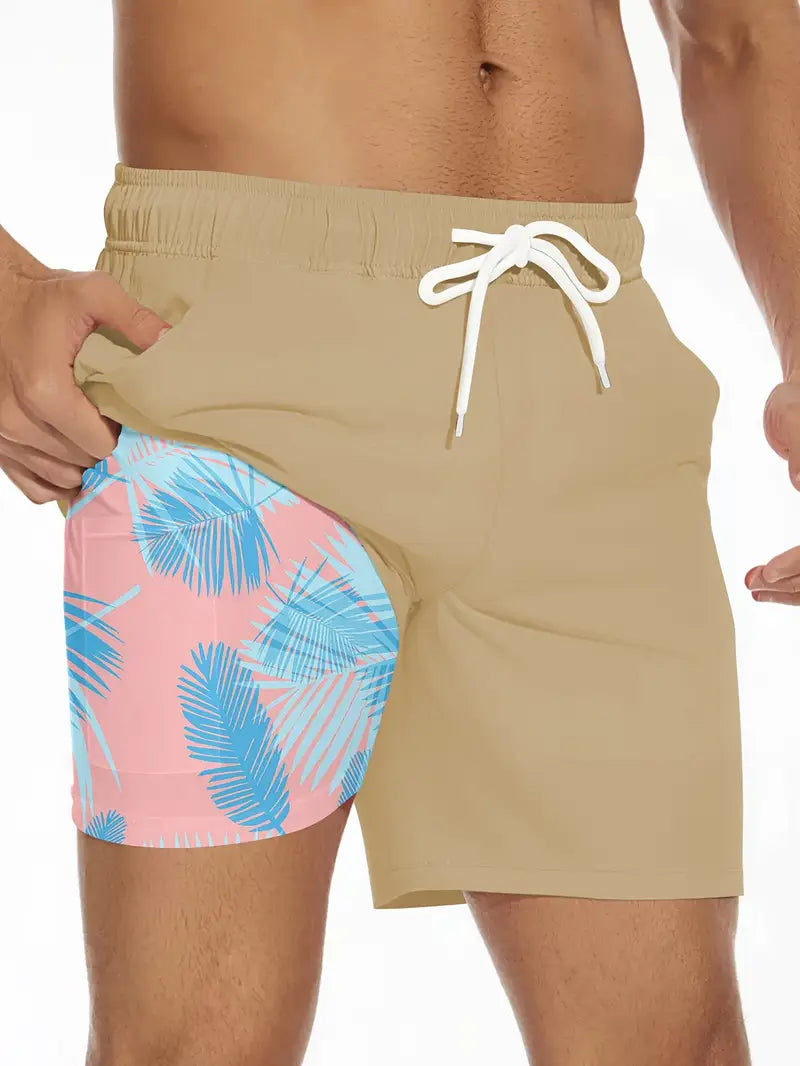 Summer Double Layer Beach Swim Shorts