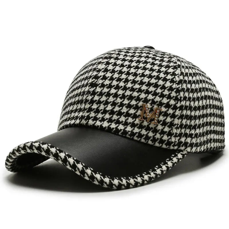 Lightweight Retro Houndstooth Baseball Cap