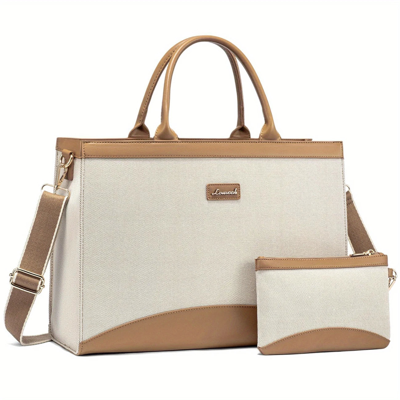 women  Large Capacity Work Bag With Clutch Purse For Women, Jute Computer Bag For Business Office